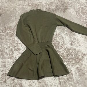 Elegant Olive Green Women's Dress
